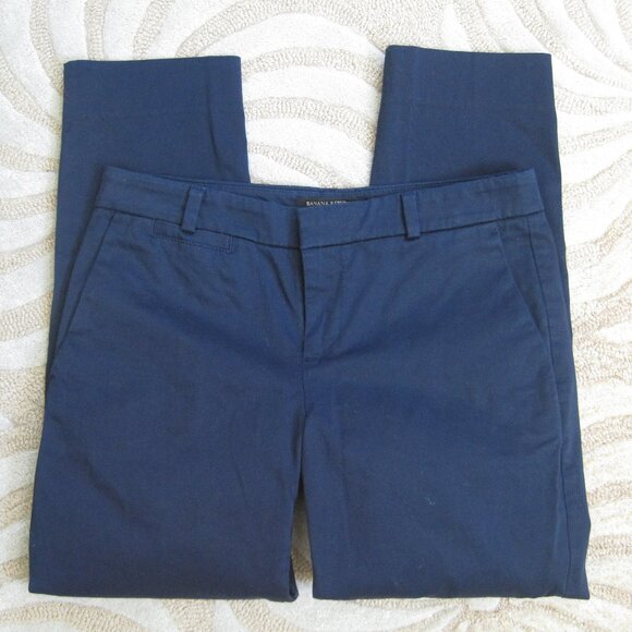 Banana Republic The Avalon Pant Navy Blue 2P Cotton Spandex Career Office Wear - Picture 1 of 6